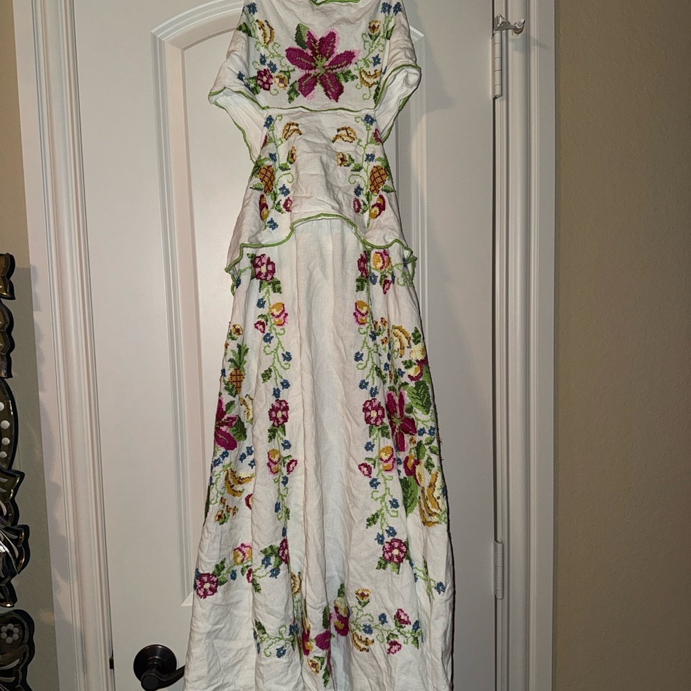 Farm Rio Tropical Romance Floral Maxi Dress size medium - Picture 4 of 11